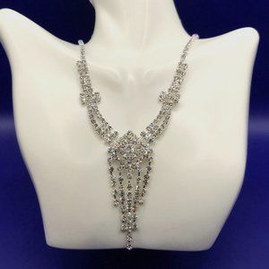 Christina Collection Silver-Tone Rhinestone Collar Necklace
